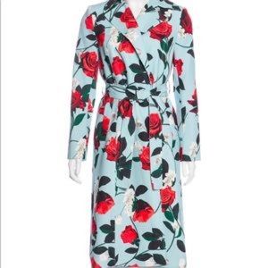 Alice Olivia Rowland’s blue floral trench NWT M